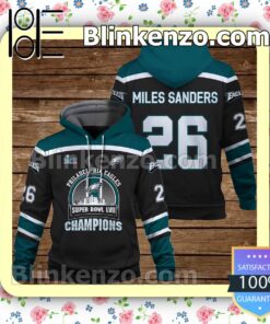 Miles Sanders 26 Eagles Team Philadelphia Eagles Pullover Hoodie Jacket