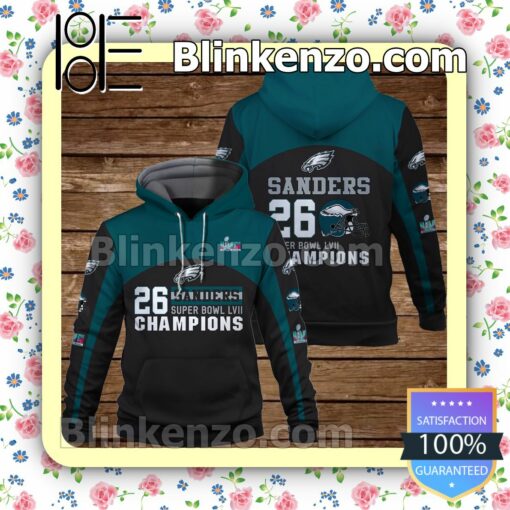 Miles Sanders 26 Super Bowl Champions Philadelphia Eagles Pullover Hoodie Jacket