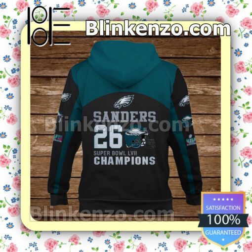 Miles Sanders 26 Super Bowl Champions Philadelphia Eagles Pullover Hoodie Jacket b