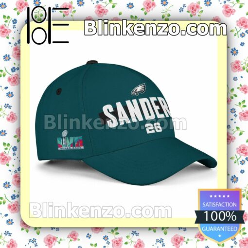 Miles Sanders Number 26 Super Bowl LVII Philadelphia Eagles Adjustable Hat a