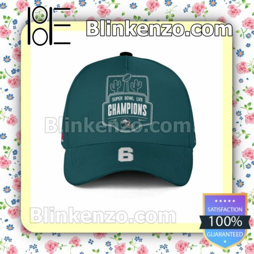 Number 6 Super Bowl LVII Champions Philadelphia Eagles Adjustable Hat