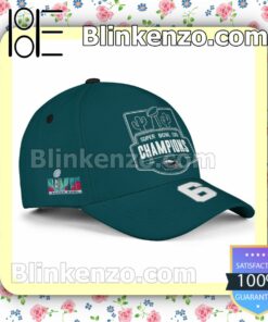 Number 6 Super Bowl LVII Champions Philadelphia Eagles Adjustable Hat a