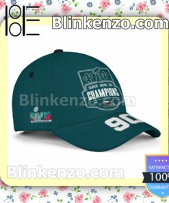 Number 90 Super Bowl LVII Champions Philadelphia Eagles Adjustable Hat a