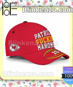 Patrick Fuckin Mahomes 15 Kansas City Chiefs Adjustable Hat a
