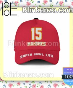 Patrick Mahomes 15 Kansas City Chiefs 2023 Super Bowl LVII Adjustable Hat