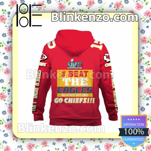 Patrick Mahomes Beat The Eagles Wear Red Get Loud Kansas City Chiefs Pullover Hoodie Jacket b