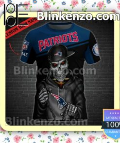 Personalized Name New England Patriots Skull Jacket Polo Shirt