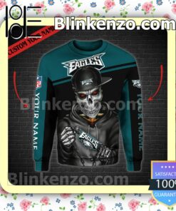 Best Personalized Name Nfl Philadelphia Eagles Skull Jacket Polo Shirt