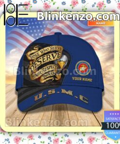 Personalized Us Marine Corps Veteran Those Who Serve Deserve Honor Respect Thanks Sport Hat