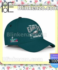 Philadelphia Eagles 2023 Super Bowl Champions Logo Adjustable Hat a