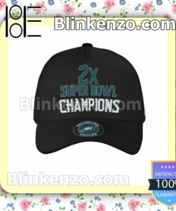 Philadelphia Eagles 2X Super Bowl LVII Champions Adjustable Hat