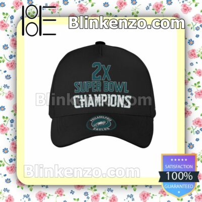 Philadelphia Eagles 2X Super Bowl LVII Champions Adjustable Hat