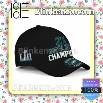 Philadelphia Eagles 2X Super Bowl LVII Champions Adjustable Hat b
