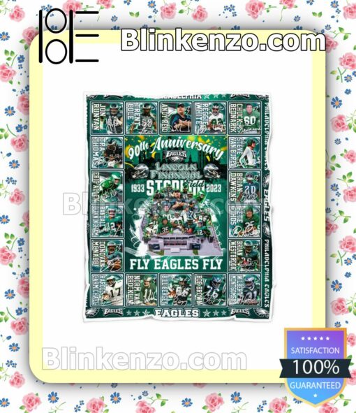 Philadelphia Eagles 90th Anniversary 1933-2023 Fly Eagles Fly NFL Quilted Blanket