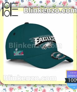 Philadelphia Eagles Super Bowl LVII With Circle Logo Adjustable Hat a