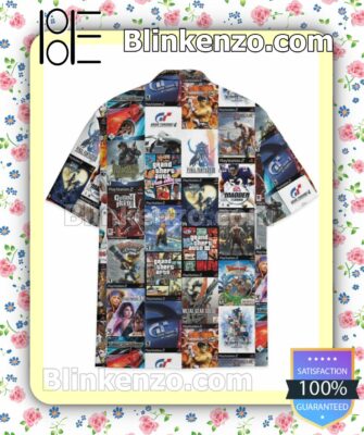 Playstation 2 Poster Men Casual Shirt a