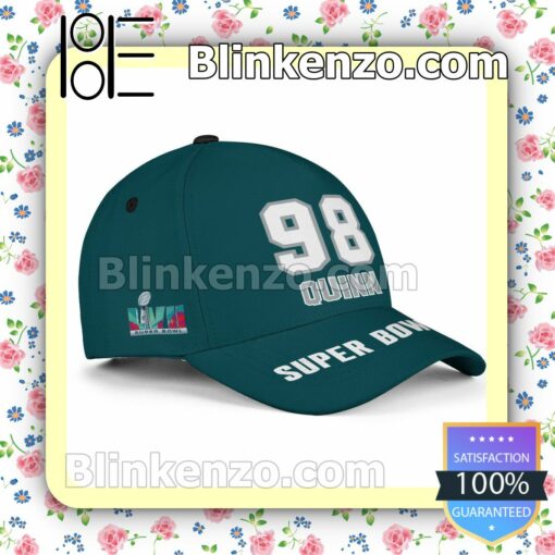 Robert Quinn 98 Philadelphia Eagles 2023 Super Bowl Adjustable Hat a