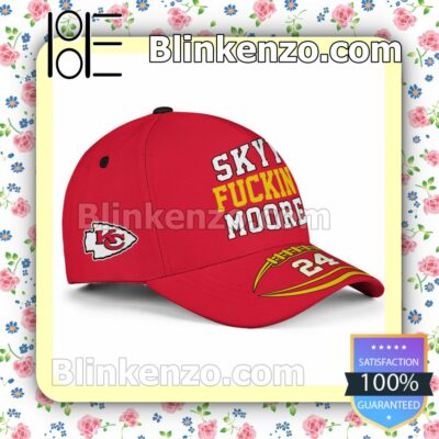 Skyy Fuckin Moore 24 Kansas City Chiefs Adjustable Hat a