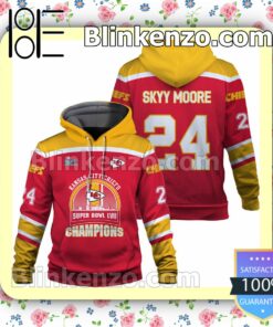 Skyy Moore 24 Chiefs Team Kansas City Chiefs Pullover Hoodie Jacket