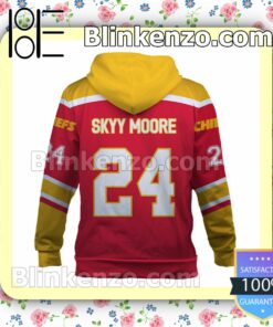 Skyy Moore 24 Chiefs Team Kansas City Chiefs Pullover Hoodie Jacket b