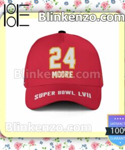 Skyy Moore 24 Kansas City Chiefs 2023 Super Bowl LVII Adjustable Hat