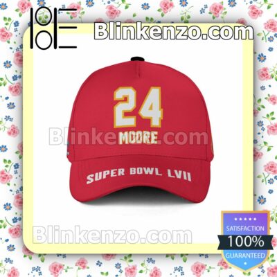 Skyy Moore 24 Kansas City Chiefs 2023 Super Bowl LVII Adjustable Hat