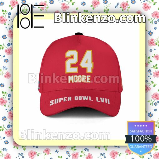 Skyy Moore 24 Kansas City Chiefs 2023 Super Bowl LVII Adjustable Hat