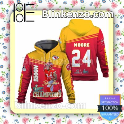 Skyy Moore 24 Kansas City Chiefs AFC Champions Pullover Hoodie Jacket