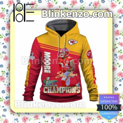 Skyy Moore 24 Kansas City Chiefs AFC Champions Pullover Hoodie Jacket a