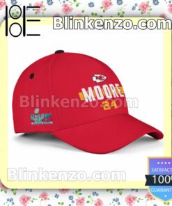 Skyy Moore Number 24 Super Bowl LVII Kansas City Chiefs Adjustable Hat a