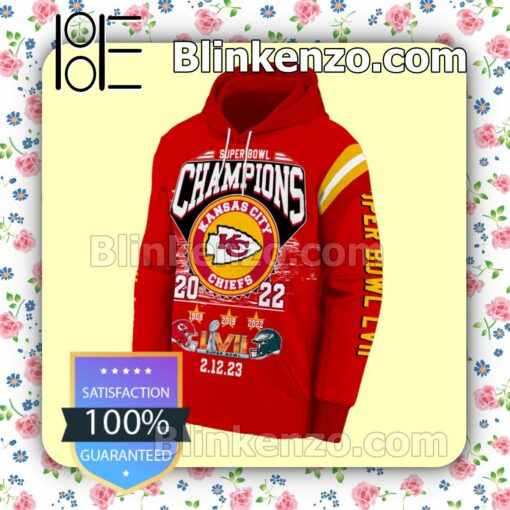 Super Bowl Champions Kansas City Chiefs 2022-2023 Pullover Hoodie Jacket a