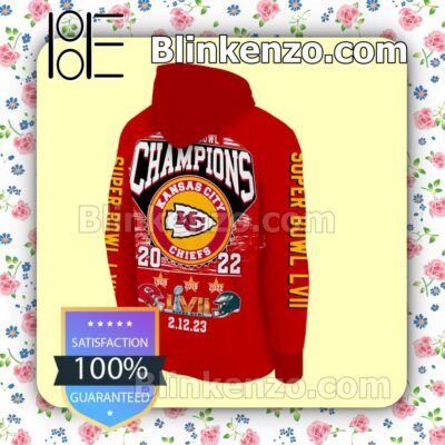 Super Bowl Champions Kansas City Chiefs 2022-2023 Pullover Hoodie Jacket b