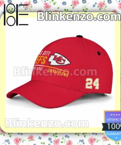 Super Bowl LVII Champions Number 24 Kansas City Chiefs Adjustable Hat