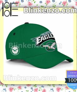 Super Bowl LVII Philadelphia Eagles Green Logo Adjustable Hat a