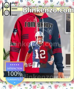 Tom Brady 12 23 Years 2000-2023 Thank You For The Memories Signatures Pullover Hoodie Jacket a