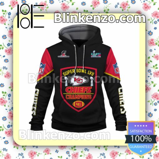 Travis Kelce 87 2023 Super Bowl Champions Kansas City Chiefs Pullover Hoodie Jacket a