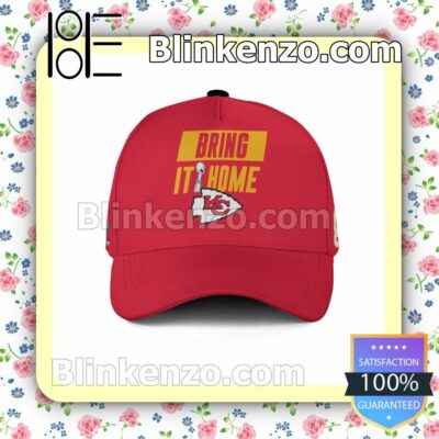Travis Kelce 87 Bring It Home Super Bowl LVII 2023 NFL Kansas City Chiefs Adjustable Hat b