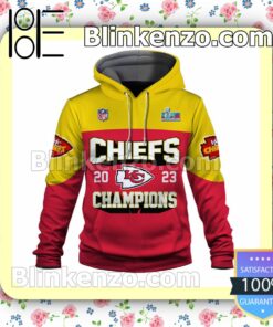 Travis Kelce 87 Chiefs 2023 Champions Kansas City Chiefs Pullover Hoodie Jacket a