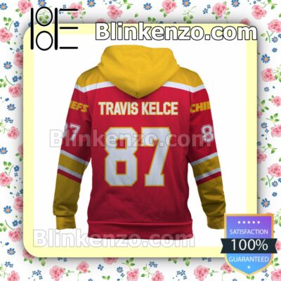 Travis Kelce 87 Chiefs Team Kansas City Chiefs Pullover Hoodie Jacket b