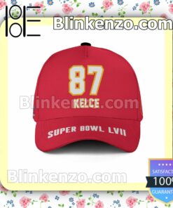 Travis Kelce 87 Kansas City Chiefs 2023 Super Bowl LVII Adjustable Hat