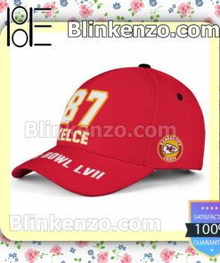 Travis Kelce 87 Kansas City Chiefs 2023 Super Bowl LVII Adjustable Hat b