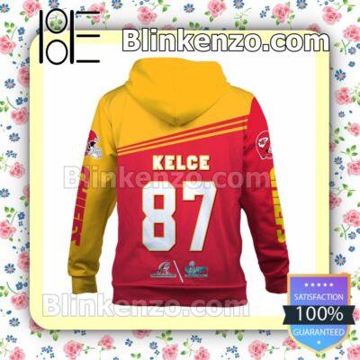 Travis Kelce 87 Kansas City Chiefs AFC Champions Pullover Hoodie Jacket b