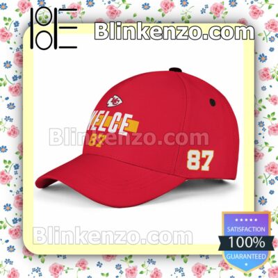 Travis Kelce Number 87 Super Bowl LVII Kansas City Chiefs Adjustable Hat b