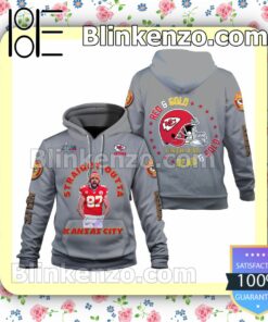 Travis Kelce Red And Gold Until I Am Dead And Cold Kansas City Chiefs Pullover Hoodie Jacket