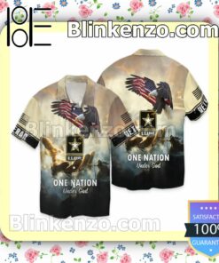 Hot Deal U.s. Army Veteran One Nation Under God Jacket Polo Shirt