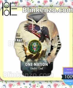 United States Army Veteran One Nation Under God Jacket Polo Shirt