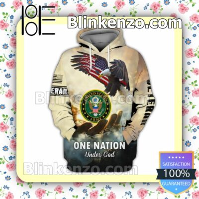 United States Army Veteran One Nation Under God Jacket Polo Shirt