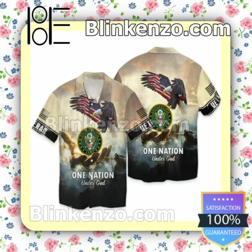 Top Selling United States Army Veteran One Nation Under God Jacket Polo Shirt
