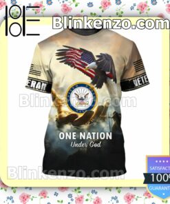 Free Ship United States Navy Veteran One Nation Under God Jacket Polo Shirt