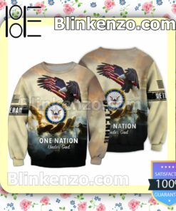 Awesome United States Navy Veteran One Nation Under God Jacket Polo Shirt